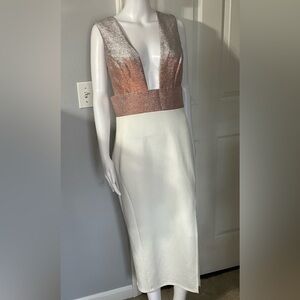 ASOS Deep Plunge Shimmer Top Maxi Dress Size 10 NWT